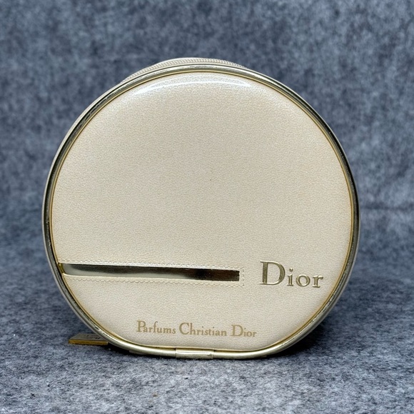 Dior Handbags - Vintage Christian Dior Parfums Cream Round Cosmetic Small‎ Case